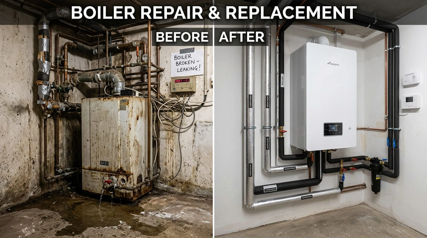 Boiler Repair and Replacement Before and After Cove Arva Plumbers Arvada CO